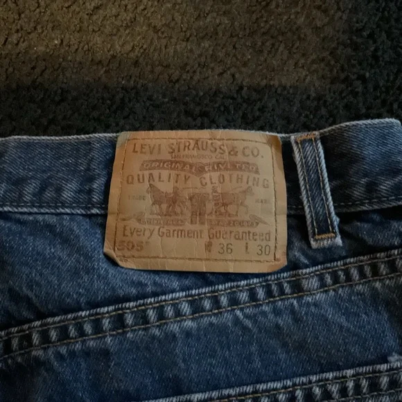 Vintage Sz 36 x 30 Men’s Levis 505 Regular Fit Jeans Medium Blue Y2K 90s - Picture 5 of 8